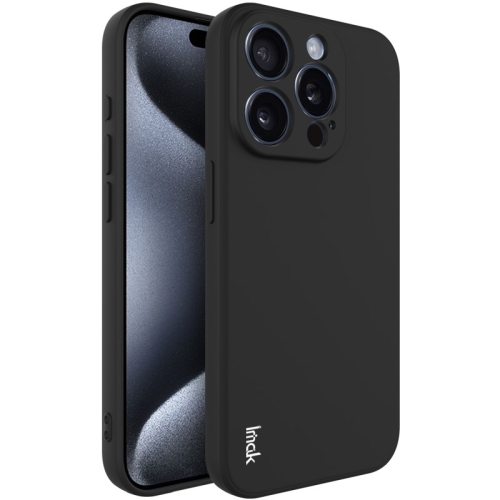 For iPhone 15 Pro Max imak UC-4 Series Straight Edge TPU Phone Case(Black) for oneplus ace 3 5g imak shockproof airbag tpu phone case matte black