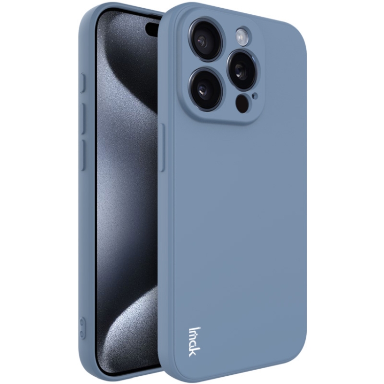 

For iPhone 15 Pro Max imak UC-4 Series Straight Edge TPU Phone Case(Grey)