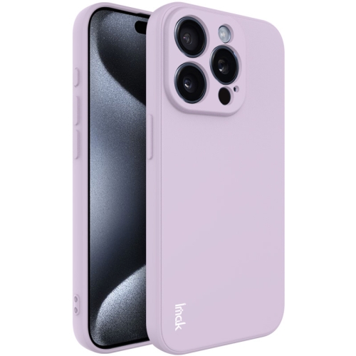 For iPhone 15 Pro imak UC-4 Series Straight Edge TPU Phone Case(Purple) for oneplus ace 2v nord 3 5g imak ruiyi series cloth texture pu pc phone case dark grey