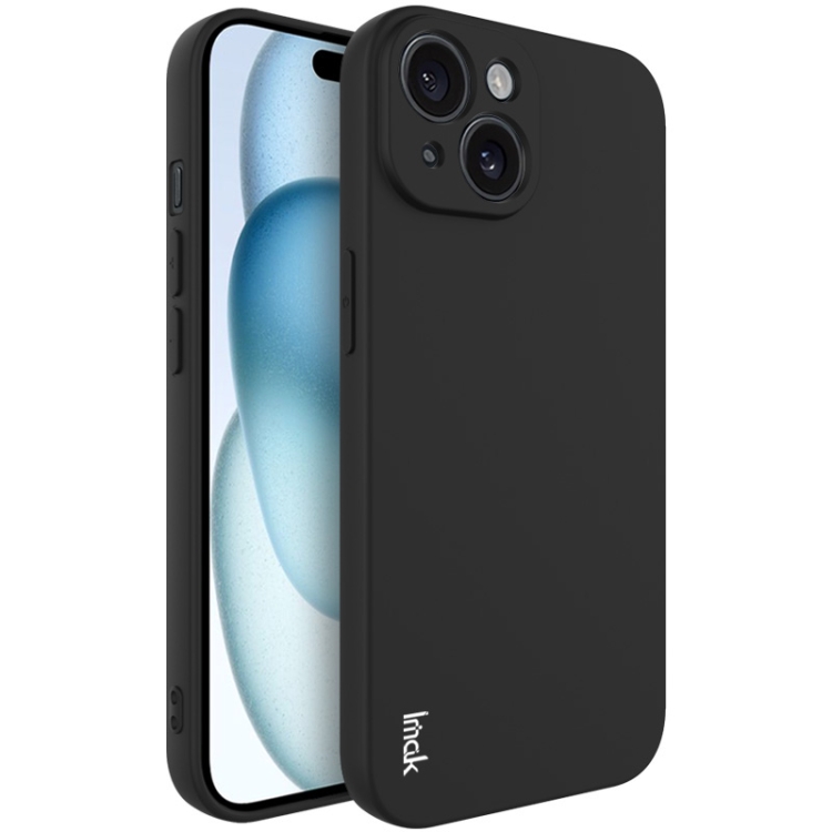 

For iPhone 15 imak UC-4 Series Straight Edge TPU Phone Case(Black)