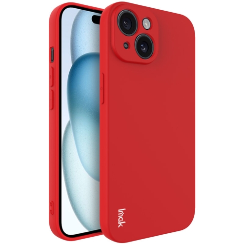 For iPhone 15 imak UC-4 Series Straight Edge TPU Phone Case(Red) hot selling ruffle edge embellishments with letter prints long sleeved youth girl shirts with buttons for quick hair