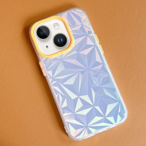 

For iPhone 14 Plus Laser Diamond Pattern Frosted Phone Case(Yellow)