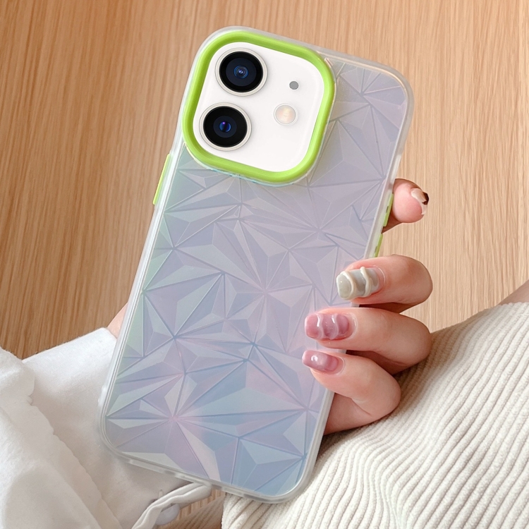 

For iPhone 11 Laser Diamond Pattern Frosted Phone Case(Green)