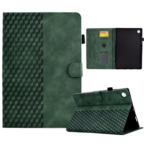 

For Samsung Galaxy Tab A9+ Rhombus Embossed Leather Tablet Case(Green)