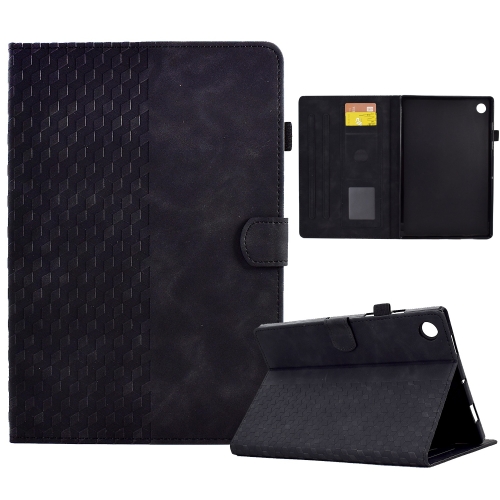 

For Samsung Galaxy Tab A9+ Rhombus Embossed Leather Tablet Case(Black)