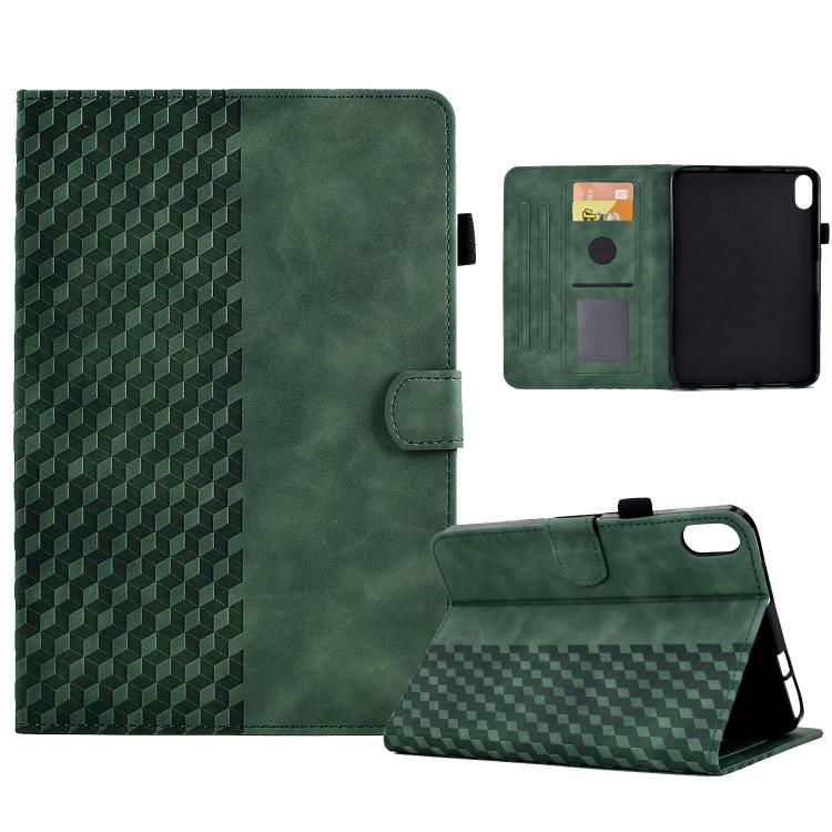 

For Samsung Galaxy S11 Rhombus Embossed Leather Smart Tablet Case(Green)