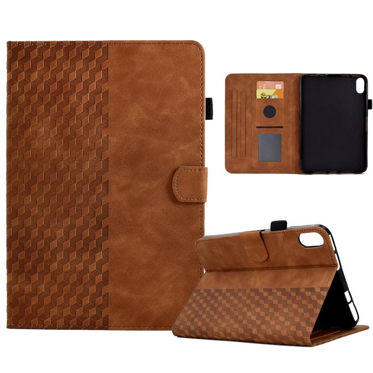 

For Samsung Galaxy S11 Rhombus Embossed Leather Smart Tablet Case(Brown)
