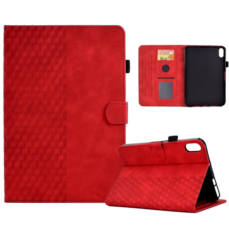 

For Samsung Galaxy S11 Rhombus Embossed Leather Smart Tablet Case(Red)