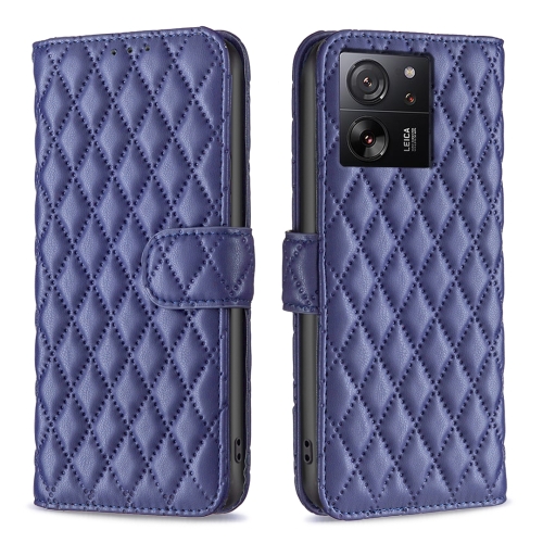

For Xiaomi 13T / 13T Pro / Redmi K60 Ultra Diamond Lattice Wallet Leather Flip Phone Case(Blue)
