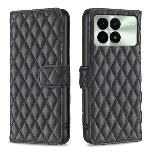 

For Xiaomi Redmi K70E Diamond Lattice Wallet Leather Flip Phone Case(Black)