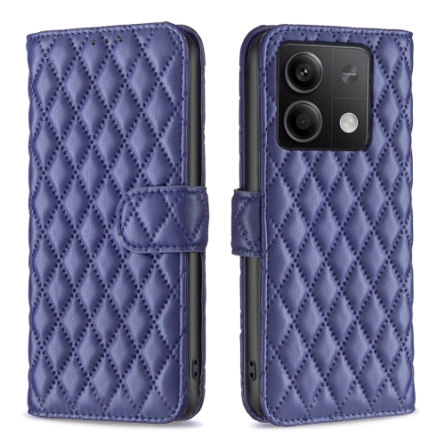 

For Xiaomi Redmi Note 13 4G Global Diamond Lattice Wallet Leather Flip Phone Case(Blue)