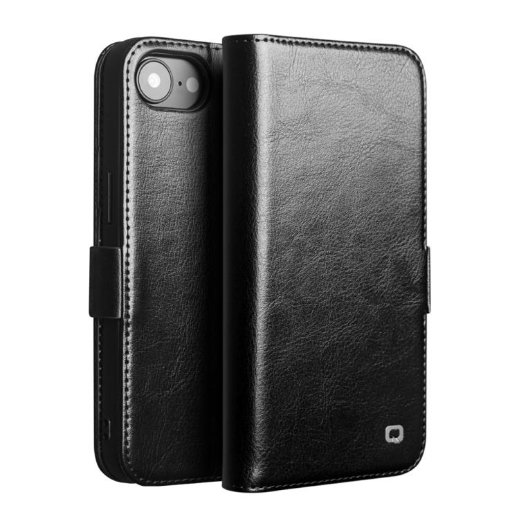 For iPhone 17e / 16e QIALINO Classic 103 Buckle Genuine Leather Phone Case(Black)