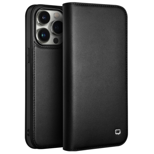 

For iPhone 15 Pro QIALINO Classic Gen2 Genuine Leather Phone Case(Black)