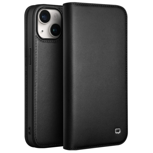 For iPhone 15 Plus QIALINO Classic Gen2 Genuine Leather Phone Case(Black) thp210dr silk screen thp210 original genuine high precision fully differential amplifier sop 8 package