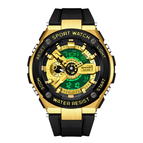 

SANDA 3170 Men Luminous Waterproof Sports Watch(Black Gold)