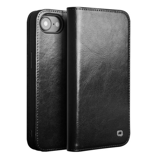 

For iPhone 16e QIALINO Classic Genuine Leather Phone Case(Black)