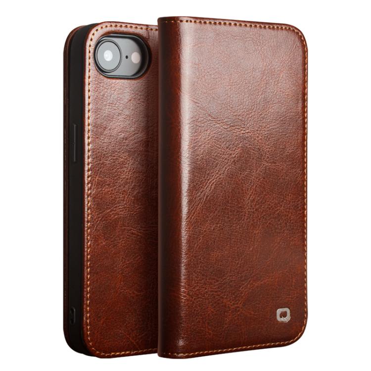 For iPhone 16e QIALINO Classic Genuine Leather Phone Case(Brown)