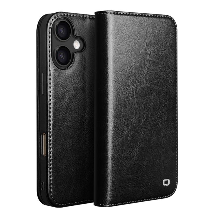 

For iPhone 17 QIALINO Classic Genuine Leather Phone Case(Black)