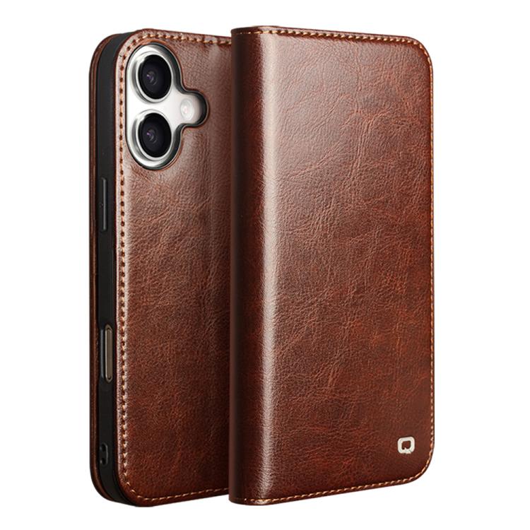 

For iPhone 17 QIALINO Classic Genuine Leather Phone Case(Brown)