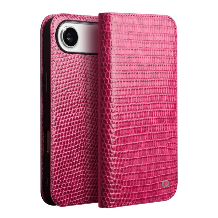 

For iPhone Air QIALINO Little Crocodile Texture Genuine Leather Phone Case(Rose Red)