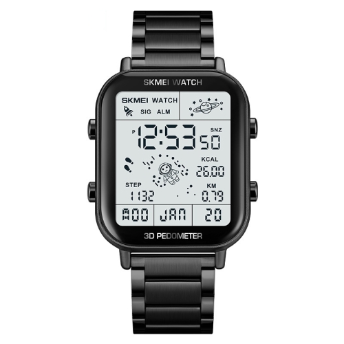 

SKMEI 1888 Multifunctional Men 30M Waterproof Sports Stainless Steel Digital Wrist Watch(Black)