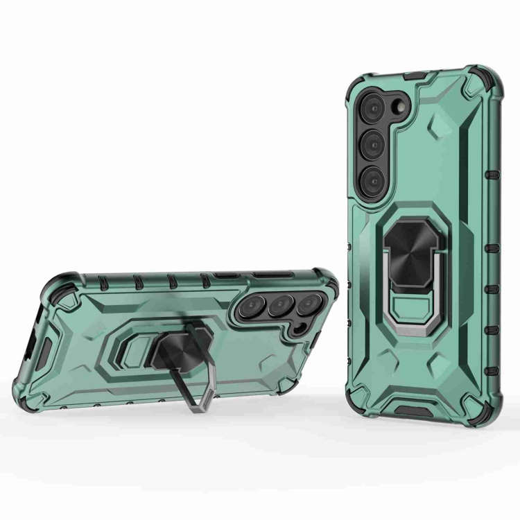 

For Samsung Galaxy S23 5G Ice Armor Series Ring Holder Phone Case(Green)