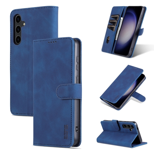 

For Samsung Galaxy S24 5G AZNS Skin Feel Calf Texture Flip Leather Phone Case(Blue)