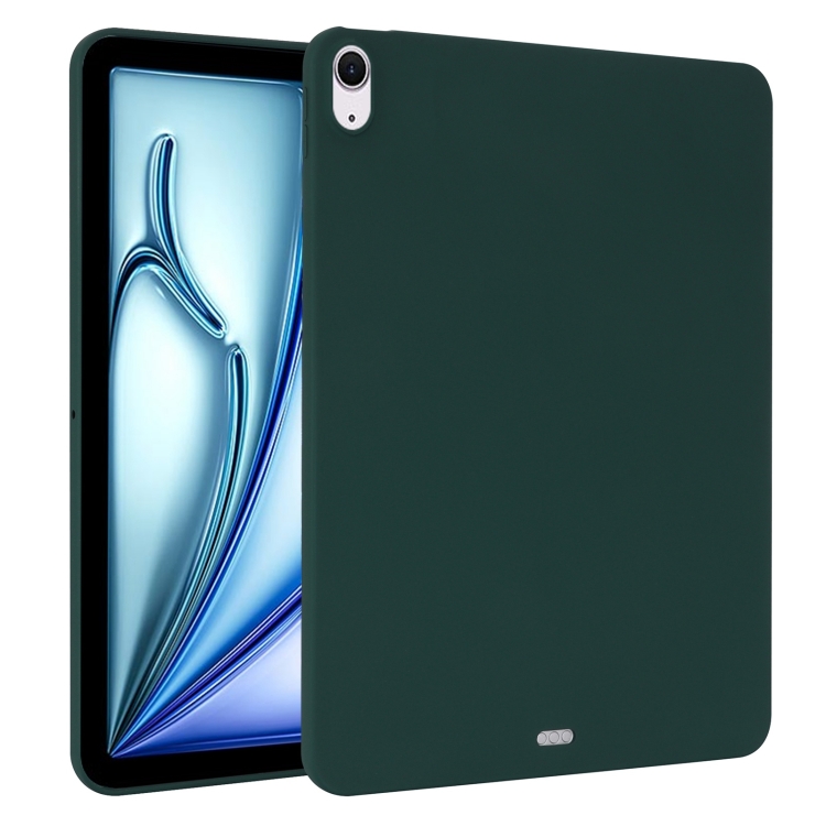 

For iPad Air 11 2024 Oil Spray Skin-friendly TPU Tablet Case(Deep Green)