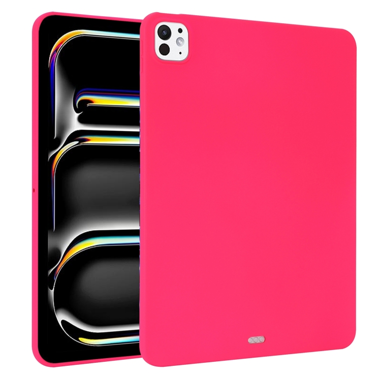 

For iPad Pro 13 2024 Oil Spray Skin-friendly TPU Tablet Case(Rose Red)