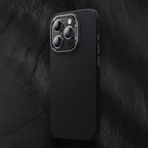 

For iPhone 15 Pro Benks 600D MagSafe Kevlar Carbon Fiber Shockproof Phone Case(Black)