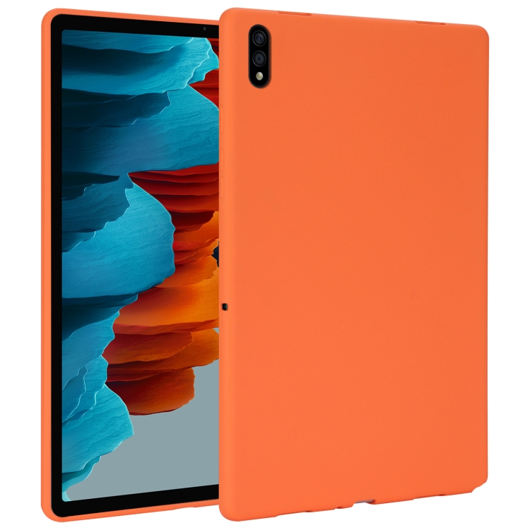 

For Samsung Galaxy Tab S7 / S8 Oil Spray Skin-friendly TPU Tablet Case(Orange)