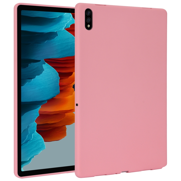 

For Samsung Galaxy Tab S7 / S8 Oil Spray Skin-friendly TPU Tablet Case(Pink)