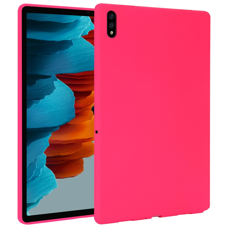 

For Samsung Galaxy Tab S7 / S8 Oil Spray Skin-friendly TPU Tablet Case(Rose Red)