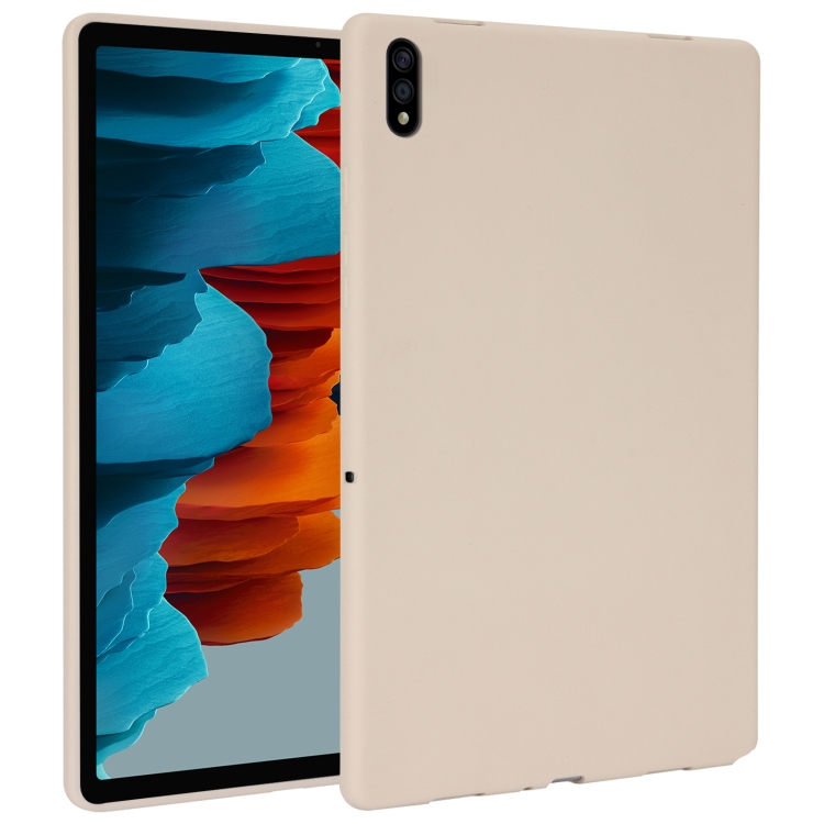 

For Samsung Galaxy Tab S7 / S8 Oil Spray Skin-friendly TPU Tablet Case(Milk White)