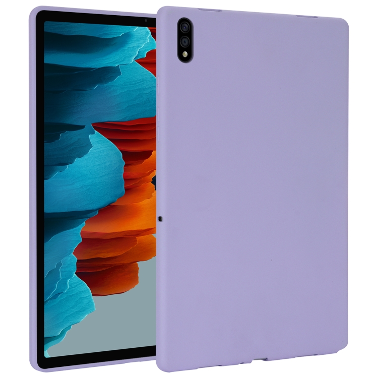

For Samsung Galaxy Tab S7 / S8 Oil Spray Skin-friendly TPU Tablet Case(Purple)