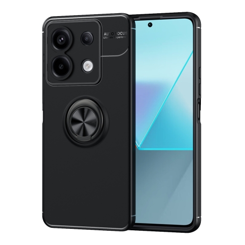 

For Xiaomi Redmi Note 13 Pro China Metal Ring Holder TPU Phone Case(Black)