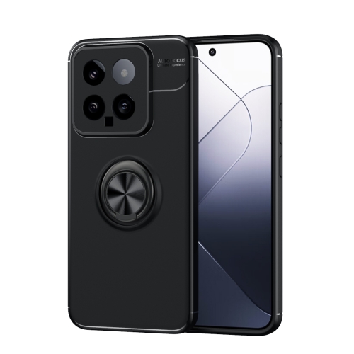 

For Xiaomi 14 Metal Ring Holder TPU Phone Case(Black)