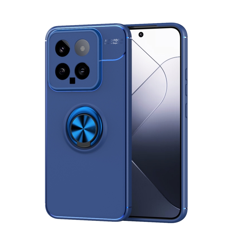 

For Xiaomi 14 Metal Ring Holder TPU Phone Case(Blue)