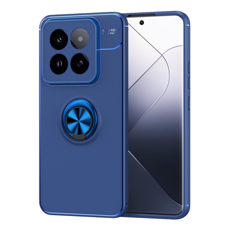 

For Xiaomi 14 Pro Metal Ring Holder TPU Phone Case(Blue)