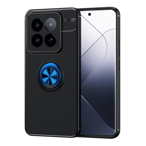 

For Xiaomi 14 Pro Metal Ring Holder TPU Phone Case(Black+Blue)