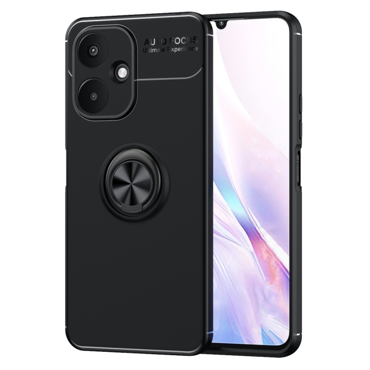 

For Xiaomi Redmi 13C 5G Metal Ring Holder TPU Phone Case(Black)