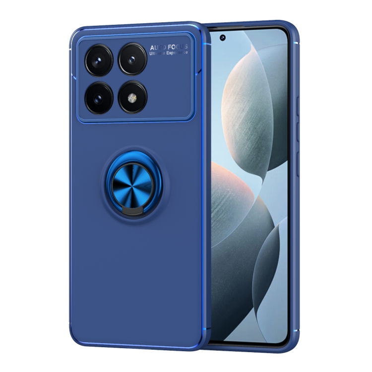 

For Xiaomi Redmi K70E Metal Ring Holder TPU Phone Case(Blue)