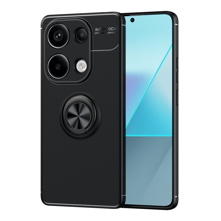 

For Xiaomi Redmi Note 13 Pro 4G Metal Ring Holder TPU Phone Case(Black)