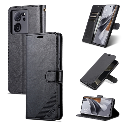

For Xiaomi 13T / Redmi K60 Ultra AZNS Sheepskin Texture Flip Leather Phone Case(Black)