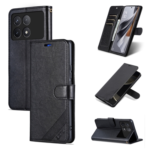 

For Xiaomi Redmi K70 / K70 Pro AZNS Sheepskin Texture Flip Leather Phone Case(Black)