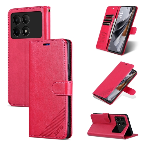 

For Xiaomi Redmi K70E AZNS Sheepskin Texture Flip Leather Phone Case(Red)