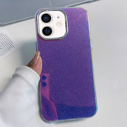 

For iPhone 11 Electroplated Frame IMD Glitter Powder Phone Case(Blue)