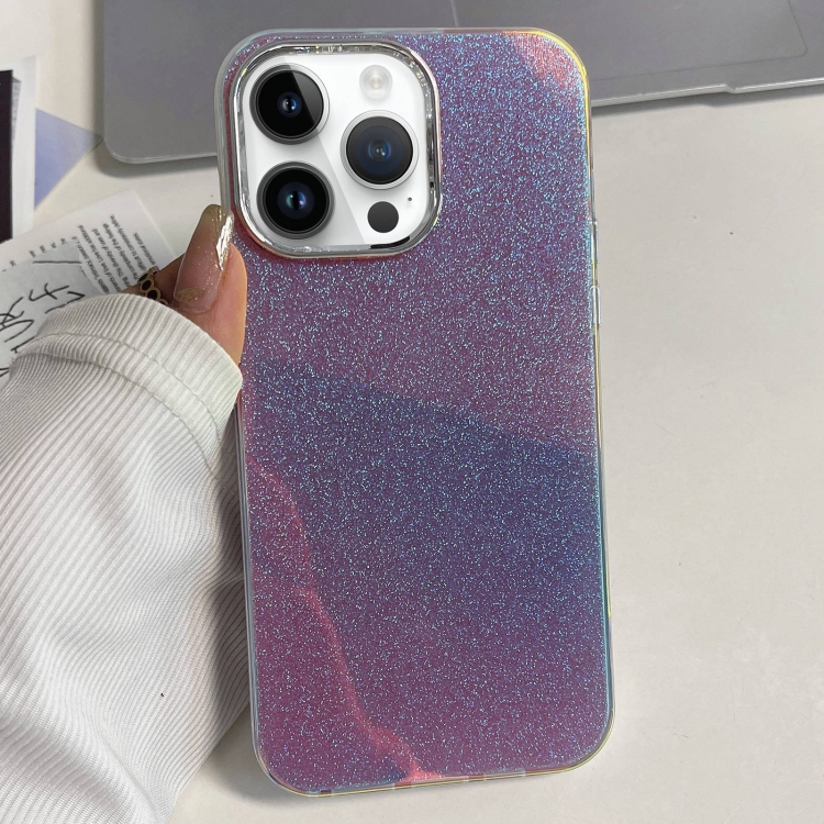 

For iPhone 11 Pro Electroplated Frame IMD Glitter Powder Phone Case(Pink)