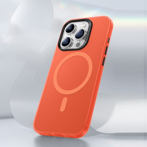 For iPhone 15 Pro Max Benks Light Sand Series MagSafe Magnetic Shockproof Phone Case(Orange) 1 pcs magnet rings silver pk ring strong magnetic magic tricks 18mm 19mm 20mm 21mm available