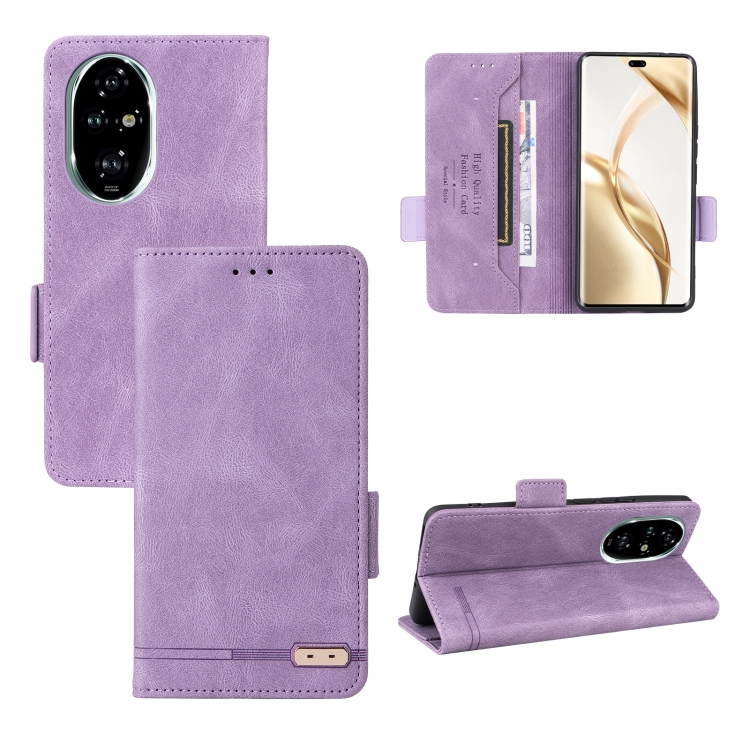 

For Honor 200 Pro Magnetic Clasp Flip Leather Phone Case(Purple)